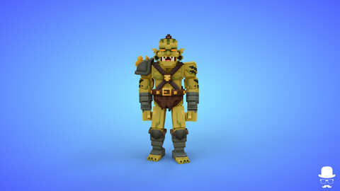 Orc Goblin 5 Voxel Character - 3D Lowpoly Fantasy Creature