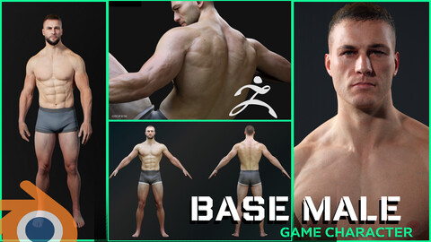 Lifelike Male Base for Blender Maya Daz studio Zbrush 50%OFF