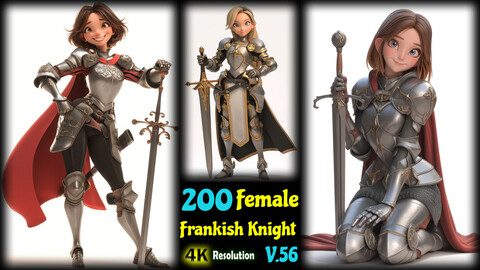 200 Female Frankish Knights - 4K Resolution - V.56