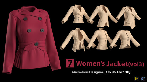 7 women's Jacket (vol3)+ Zprj +Obj + Fbx