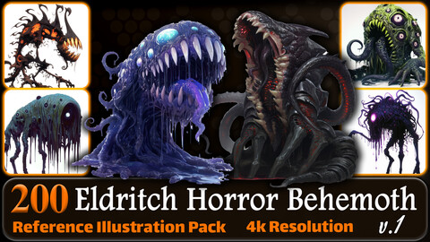 200 Anime Eldritch Horror Behemoth (Full Body) Reference Pack | 4K | v.1