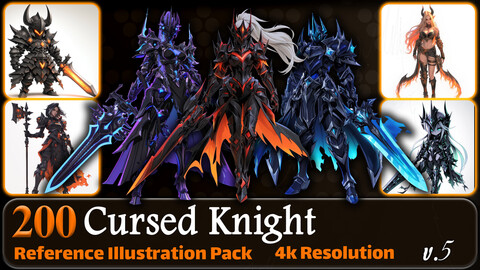 200 Anime Cursed Knight (Full Body) Reference Pack | 4K | v.5