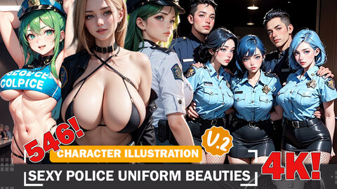 546 Sexy Police Uniform Beauties Diverse Outfit Character Design Reference Art V2 4K