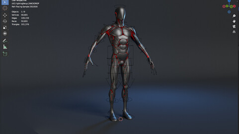 Silver Cyborg Blender Rig