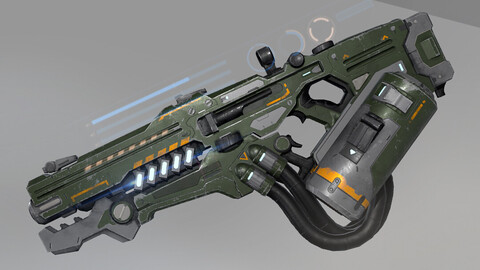 3D Sci fi Gaming Gun Model