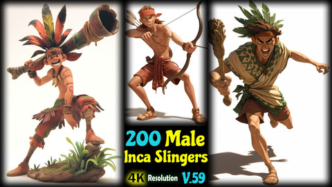 200 Male Inca Slingers - 4K Resolution - V.59