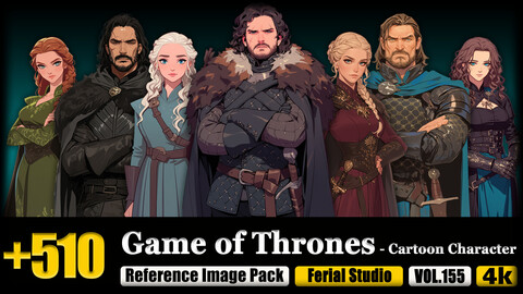 510 Game of Thrones - Cartoon Character Reference Image Pack v.155 |4K|