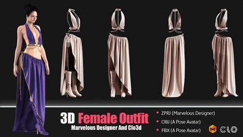 3D Women Outfit (CLO3D, MD PROJECTS+OBJ+FBX)