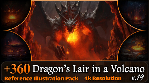 360 Dragon’s Lair in a Volcano Reference Pack | 4K | v.19