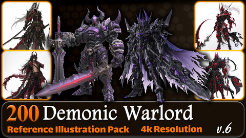 200 Anime Demonic Warlord (Full Body) Reference Pack | 4K | v.6