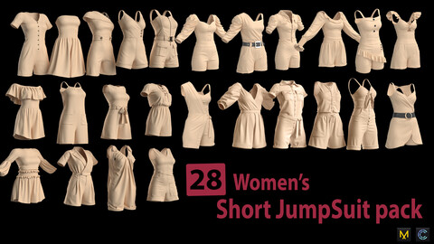 28 Women's Short JumpSuit pack-60% off-Bundles + Zprj +Obj + Fbx