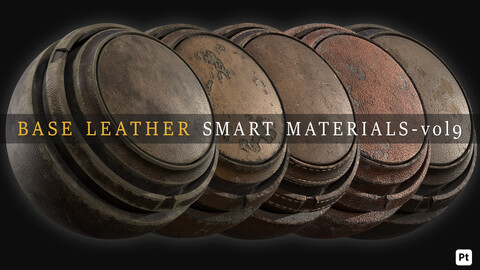 BASE and DAMAGED LEATHER Smart Materials for Substance 3D Painter - VOL 09