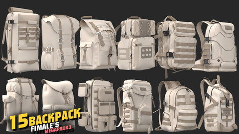 15models of backpack males megapack 85%off/ marvelous & clo3d / OBJ / FBX