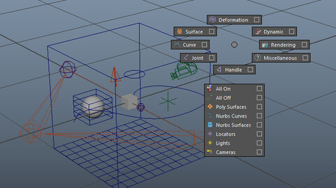 Object Type Selection - marking menu - Maya script (Python)