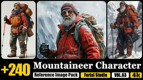 240 Mountaineer Character Reference Image Pack v.63 |4K|