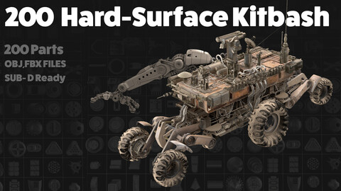 200 Hard Surface Kitbash Parts (25% OFF in desc.)