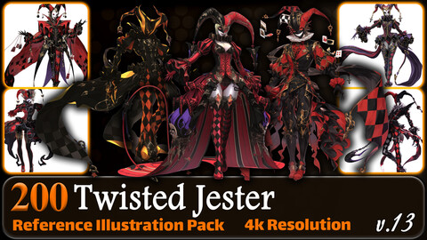 200 Anime Twisted Jester (Full Body) Reference Pack | 4K | v.13