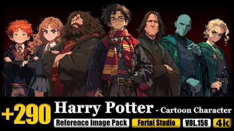 290 Harry Potter - Cartoon Character Reference Image Pack v.156 |4K|