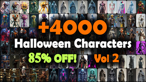 4000 Halloween Characters Reference Pack | MEGA Bundle | 4K | v.2