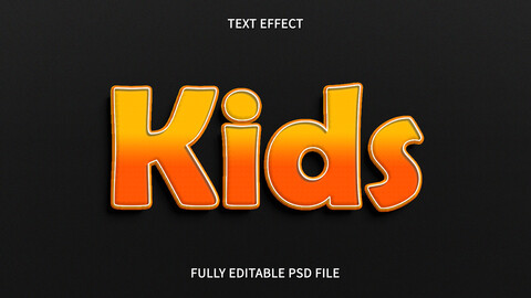 Kids PSD fully editable text effect. Layer style PSD mockup template