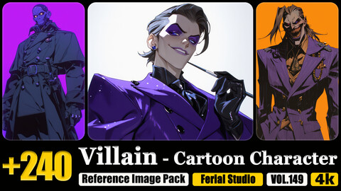 240 Villain - Cartoon Character Reference Image Pack v.149 |4K|