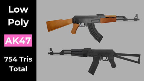 Low Poly AK47 - Game Ready