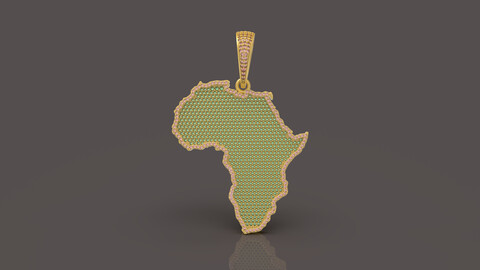 Africa Map Pendant - 0067