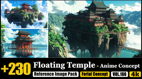 230 Floating Temple - Anime Concept Reference Image Pack v.166 |4K|