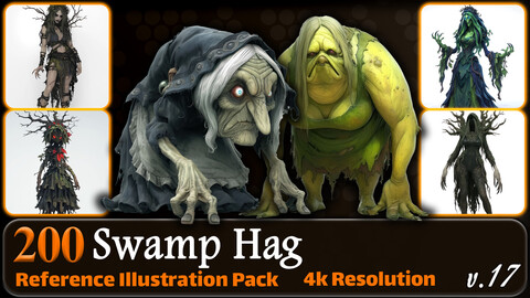 200 Anime Swamp Hag (Full Body) Reference Pack | 4K | v.17