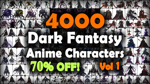 4000 Anime Dark Fantasy Characters (Full Body) Reference Pack | MEGA Bundle | 4K | v.1