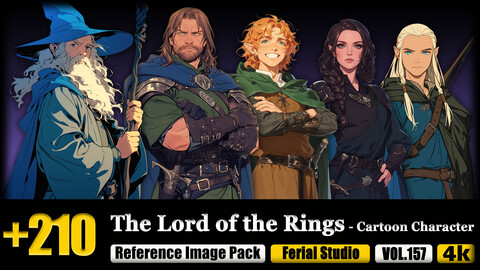 210 The Lord of the Rings - Cartoon Character Reference Image Pack v.157 |4K|