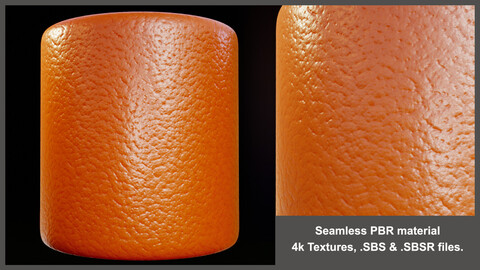 Seamless Orange Substance Material Textures (fruit, food, citrus, fruits, realistic, organic, peel, PBR)