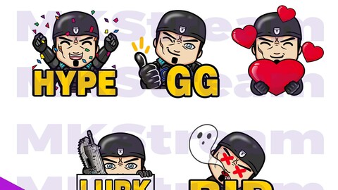 Twitch emotes gears of war Marcus hype, gg, love, lurk & rip pack