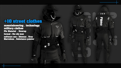 +10 street clothes/mountaineering/technology/military clothes   (vol.01)   Project Files-Fbx-Obj-max