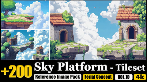 200 Sky Platform - Tileset Reference Image Pack v.10 |4K|