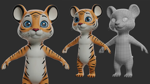 Toony Tiger - Topology + UV map