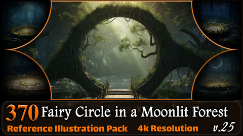 370 Fairy Circle in a Moonlit Forest Reference Pack | 4K | v.25