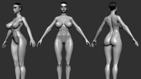 Female A-Pose base mesh [FREE]