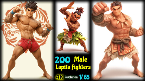 200 Male Lapita Fighters - 4K Resolution - V.65