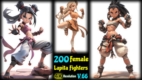 200 Female Lapita Fighters - 4K Resolution - V.66