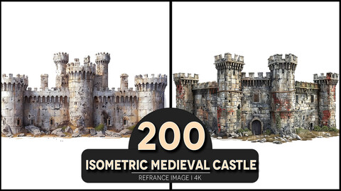 Isometric Medieval Castle 4K Reference/Concept Images