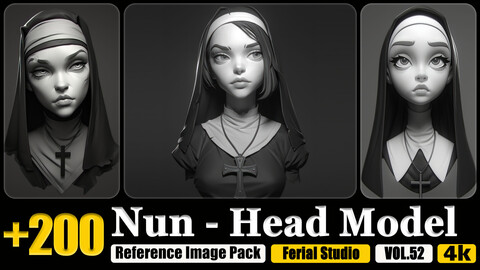 200 Nun - Head Model Reference Image Pack v.52 |4K|