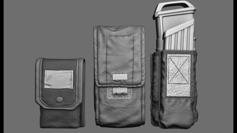 5 Military pouches /Pouches /Tactical Pack /Medical kit  /KitBash  /Bags