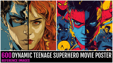 600 Dynamic Teenage Superhero Movie Poster