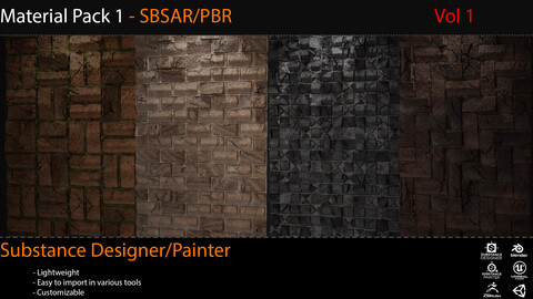 40 Brick Materials Pack – Architectural & Game-Ready Textures