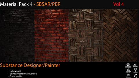 40 Brick Materials Pack 4 – Architectural & Game-Ready Textures