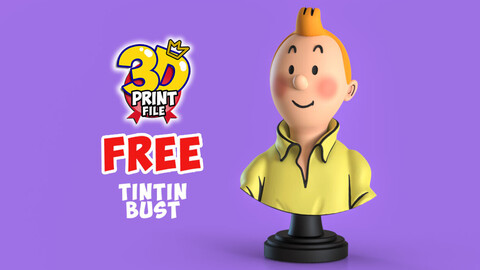 FREE TINTIN 3D Bust Model