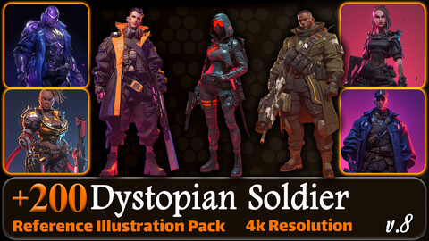 200 Dystopian Soldier Reference Pack | 4K | v.8