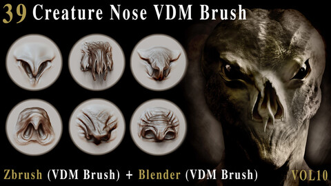 39 Creature Nose VDM Brush - For ZBrush & Blender – Vol10