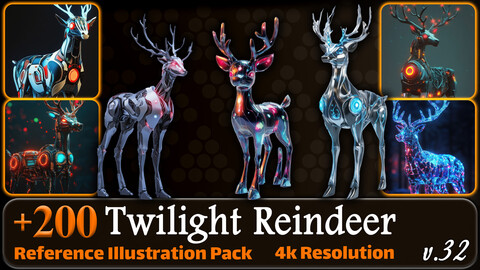 200 Twilight Reindeer Reference Pack | 4K | v.32